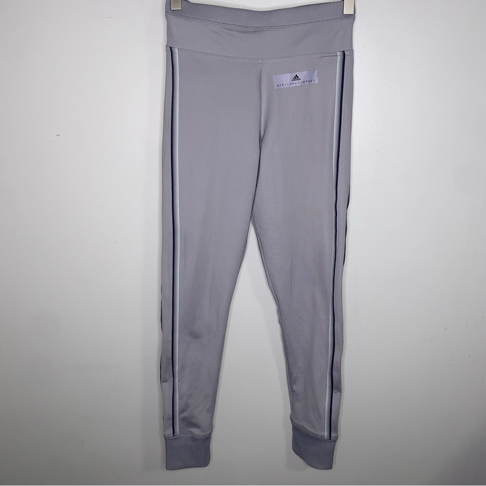 Adidas x Stella McCartney gray high rise 25" ins leggings racing stripes Size XS